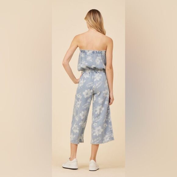 NWT Vintage Havana Washed Tropical Denim Blue Tencel Jumper - Picture 2 of 5